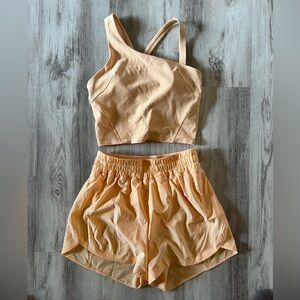 Lululemon Summer Glow High Rise Track That 5” and Asymmetrical Tank Set